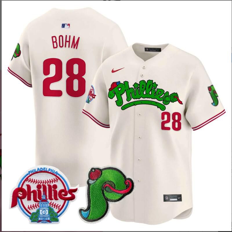 Men Philadelphia Phillies #28 Bohm cream Limited 2024 MLB Nike jersey